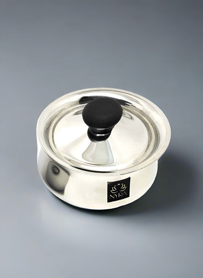 Nyra Kitchenware Silver-Toned Dishwasher Safe Stainless Steel Cooking Handi With Lid - Image 1